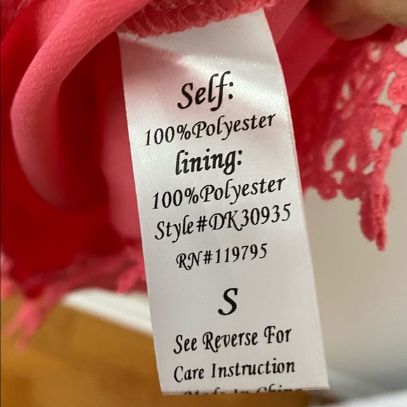 ALYA PEACH CROCHET SHORT SLEEVE MINI DRESS - Picture 7 of 8